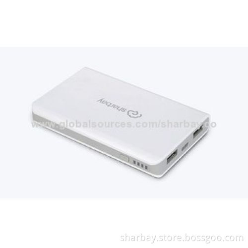 10,000mAh USB mobile phone chargers, 5V/2.1A, built in Li-polymer battery, RoHS-, FCC-, CE-marked